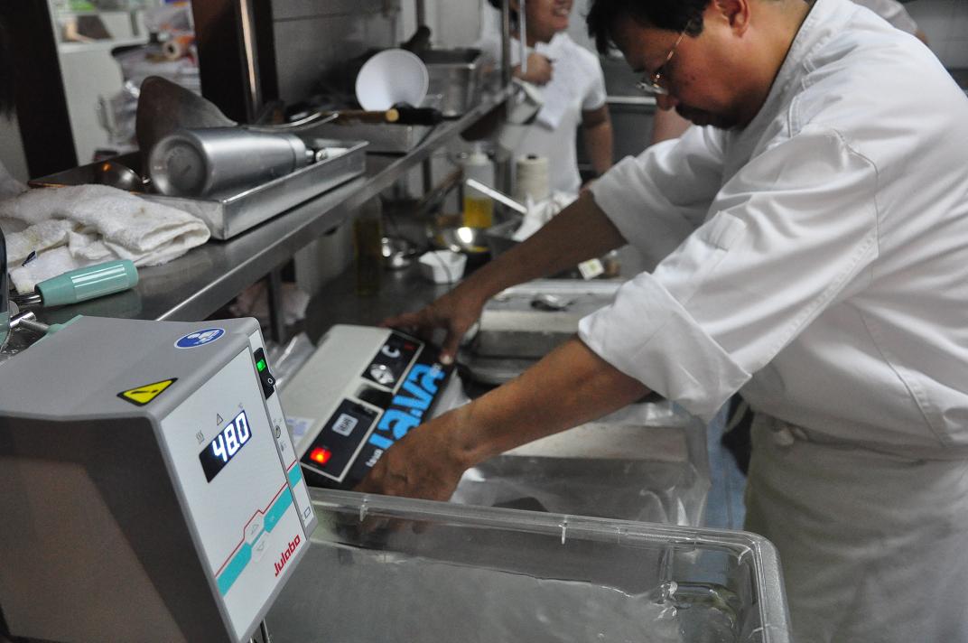 Technology at work for the Bocuse d'Or-state of the art Julabo Thermal Circulator and Lava Vaccuum Machine used to cook the Hal