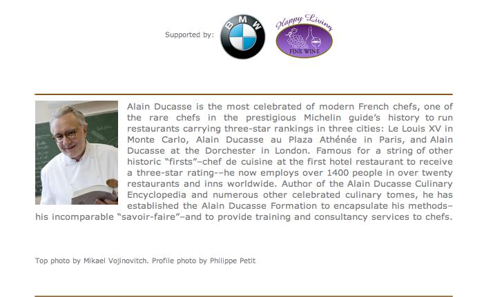 Flag this message Alain Ducasse in Manila - Special Price for PAID UP - LTB Members